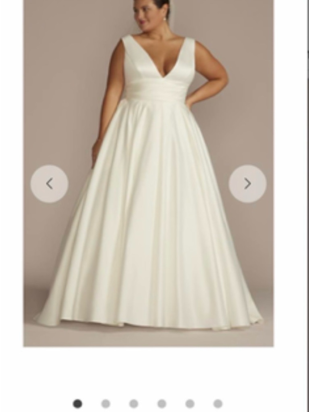 David's Bridal Ivory V-Neck Ball Gown